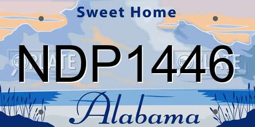 NDP1446 Alabama License Plate