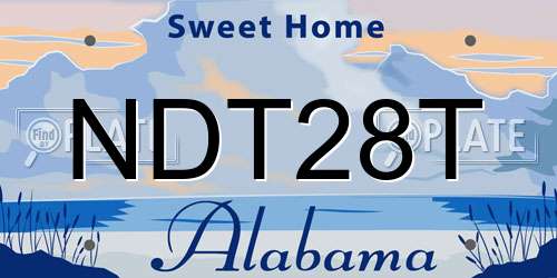 NDT28T Alabama License Plate