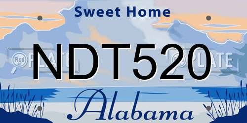 NDT520 Alabama License Plate
