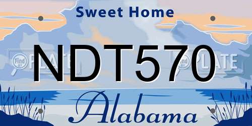 NDT570 Alabama License Plate