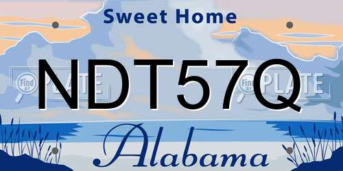 NDT57Q Alabama License Plate