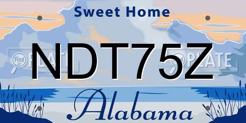 NDT75Z Alabama License Plate