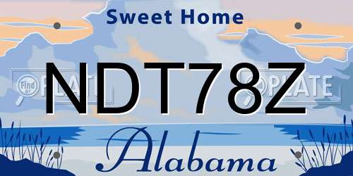 NDT78Z Alabama License Plate