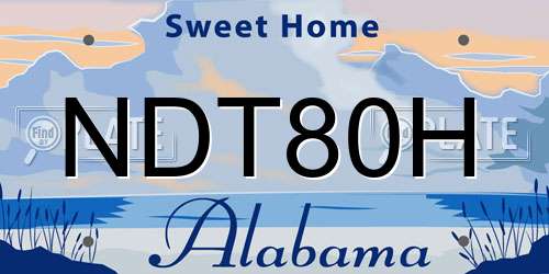 NDT80H Alabama License Plate