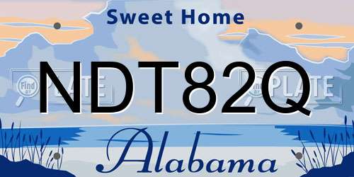 NDT82Q Alabama License Plate