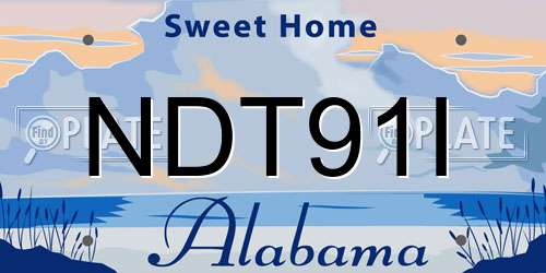 NDT91I Alabama License Plate