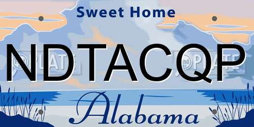 NDTACQP Alabama License Plate