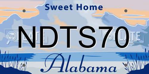 NDTS70 Alabama License Plate