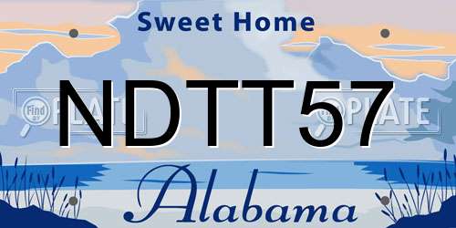 NDTT57 Alabama License Plate