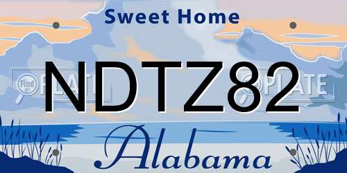 NDTZ82 Alabama License Plate