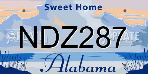 NDZ287 Alabama License Plate