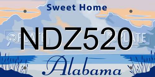 NDZ520 Alabama License Plate