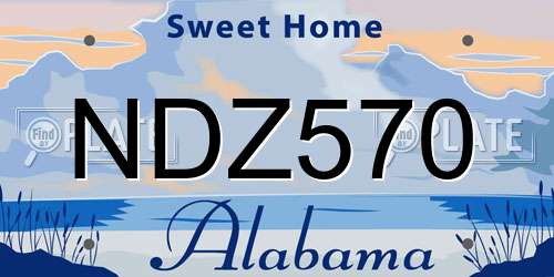 NDZ570 Alabama License Plate