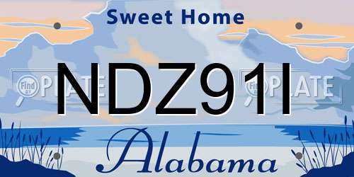 NDZ91I Alabama License Plate