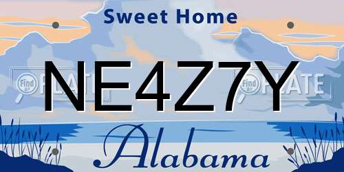 NE4Z7Y Alabama License Plate