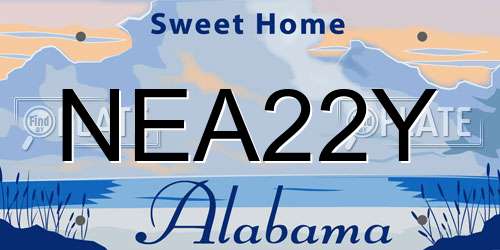 NEA22Y Alabama License Plate