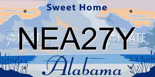NEA27Y Alabama License Plate