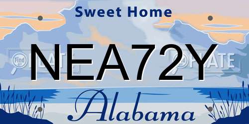 NEA72Y Alabama License Plate