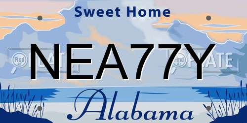 NEA77Y Alabama License Plate