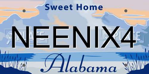 NEENIX4 Alabama License Plate