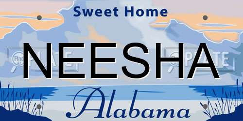 NEESHA Alabama License Plate