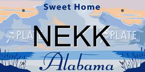 NEKK Alabama License Plate