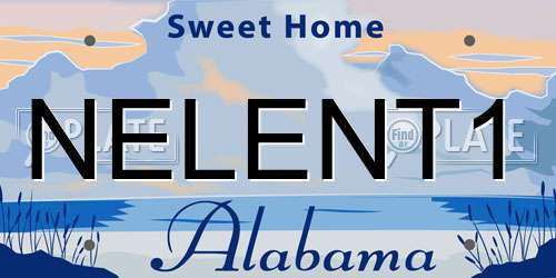 NELENT1 Alabama License Plate