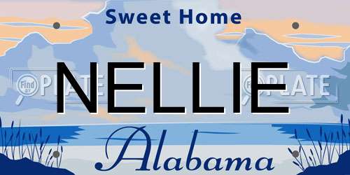 NELLIE Alabama License Plate