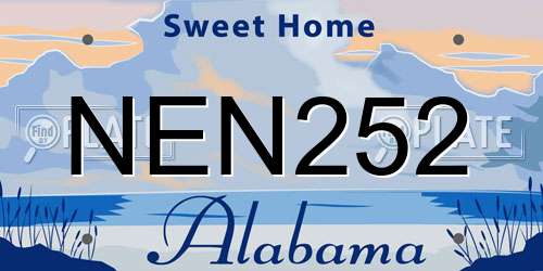 NEN252 Alabama License Plate