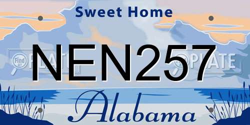 NEN257 Alabama License Plate