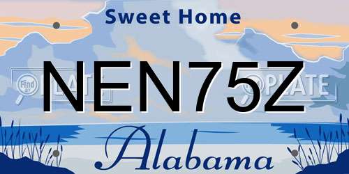 NEN75Z Alabama License Plate
