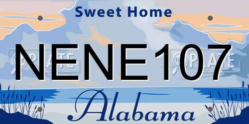 NENE107 Alabama License Plate