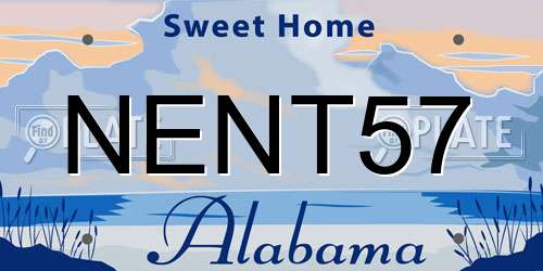 NENT57 Alabama License Plate