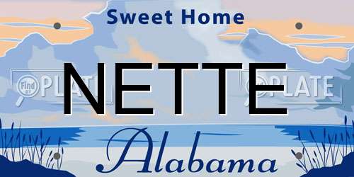 NETTE Alabama License Plate