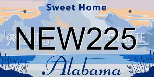 NEW225 Alabama License Plate