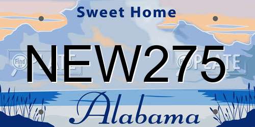 NEW275 Alabama License Plate