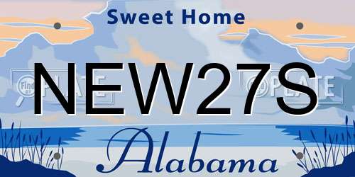 NEW27S Alabama License Plate