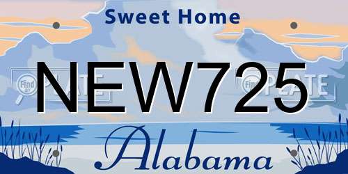 NEW725 Alabama License Plate