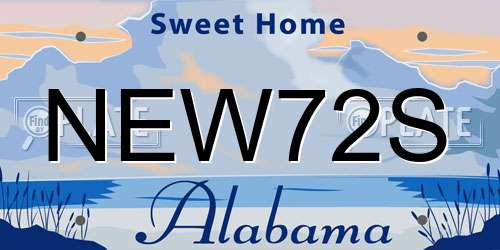 NEW72S Alabama License Plate