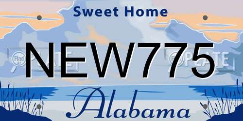 NEW775 Alabama License Plate