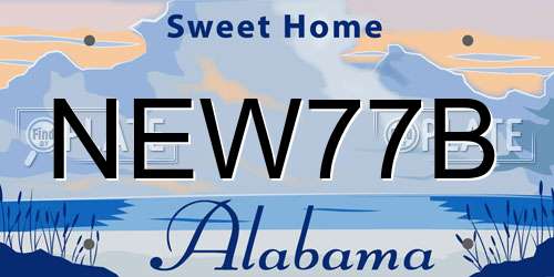 NEW77B Alabama License Plate