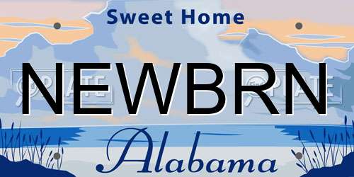 NEWBRN Alabama License Plate