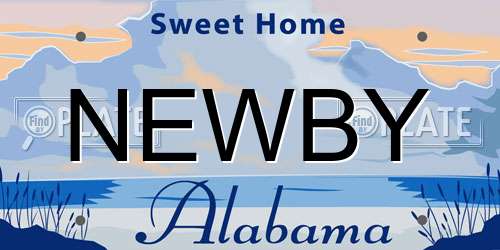 NEWBY Alabama License Plate