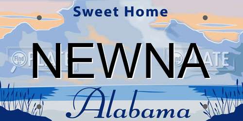 NEWNA Alabama License Plate