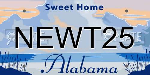 NEWT25 Alabama License Plate