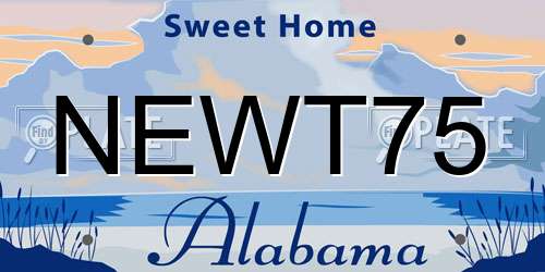 NEWT75 Alabama License Plate