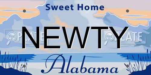 NEWTY Alabama License Plate