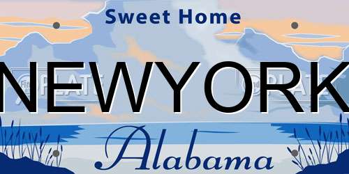 NEWYORK Alabama License Plate