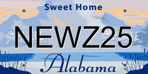 NEWZ25 Alabama License Plate
