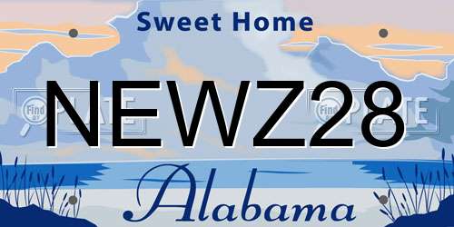 NEWZ28 Alabama License Plate